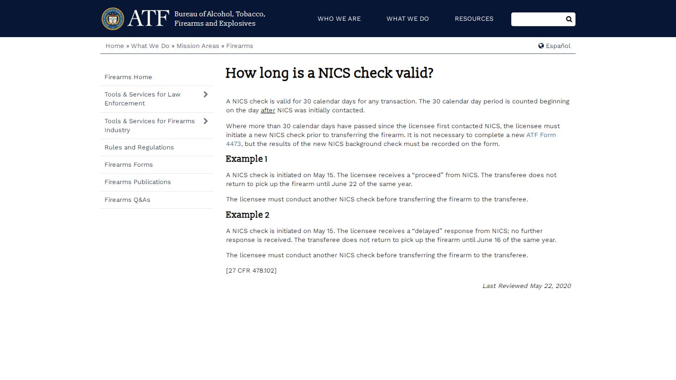 How long is a NICS check valid? | Bureau of Alcohol, Tobacco, Firearms ...